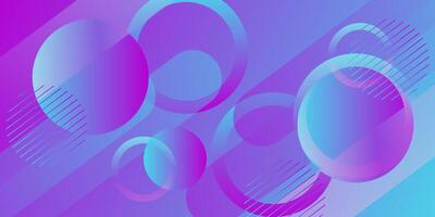Minimal geometric background. Blue elements with purple fluid gradient. Cool background design for poster. eps10 vector