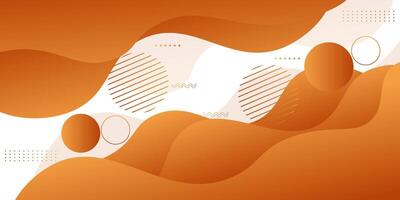 Colorful banner background with gradient orange geometric wave elements. Design with liquid shapes on white background. Eps10 vector
