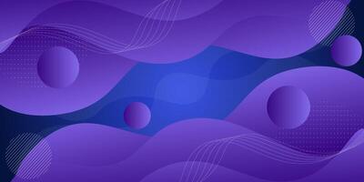 Simple purple geometric business banner design. Creative banner design with wave shape and lines on blue background for template. Simple horizontal banner. Eps10 vector