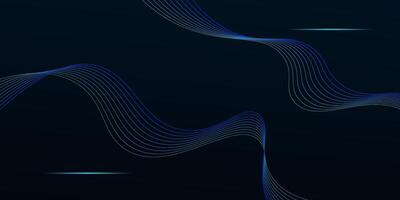 Abstract blue background with sparkling waves. Shiny blue moving lines design element. Modern smooth wavy lines. Suitable for banner, flyer, cover, website, corporate. eps10 vector