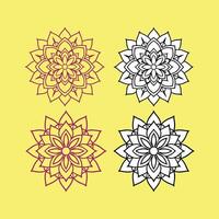 Ornamental mandala with arabesque floral pattern islamic east style vector