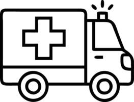 Ambulance Car Icon , Emergency Vehicle Symbol in Flat Design vector