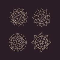 Geomatric pattern mandala line art set vector