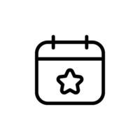 calendar icon featuring star symbol. Perfect for representing event, schedules, reminders, favorites, and important dates vector