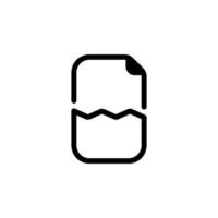 torn document or piece of paper, representing concepts like damaged documents, file corrupt, cancellation. Perfect for design projects related to business, law, or office supplies. vector