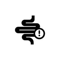 Intestine Problem Icon. Digestive System Warning Sign. vector
