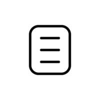 Simple document or file icon. Minimalist design on transparent background, suitable for various apps and web vector