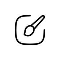 paint brush icon inside a square frame. Perfect for design, art, creativity, and app concepts vector