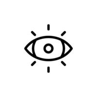 eye icon with rays emanating. Represents vision, observation, awareness, and insight. Ideal for use in web design, graphic design, apps, and presentations related to health, technology, security vector