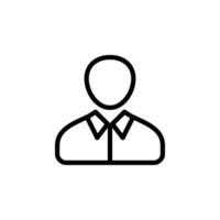 Simple icon of person, representing a generic user, profile, account, or contact. Suitable for websites, apps, and UI or UX design vector