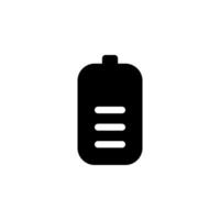 battery icon indicating charge level. perfect for mobile apps, websites, and user interfaces. Black and white silhouette on a transparent background vector