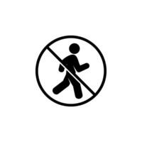 Prohibition sign indicating that pedestrians are not allowed in the area. vector