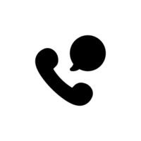 phone handset icon with a speech bubble, representing communication, support, and contact. Clean and simple design suitable for various digital and print applications vector