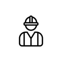 Construction worker wearing hard hat and vest. Represents professions, building, labor, and safety. Suitable for use in website design, mobile apps, infographics, and other graphic design projects. vector