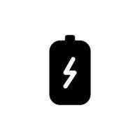 battery icon with lightning bolt symbol, indicating charging. perfect for UI or UX, mobile app development, and technology related projects vector