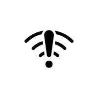 no signal or weak wifi connection icon. Represents connection error, internet error, network problems, or disconnection. vector