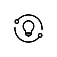 lightbulb with circuit or connection symbol. Represents ideas, innovation, energy, and technological solutions. Ideal for web design, app icons, technology, education, or sustainability. vector