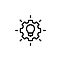 gear with light bulb icon. symbolizing idea generation, innovation, and problem solving vector
