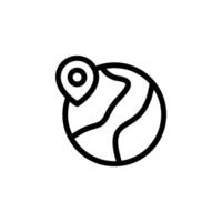 globe with location pin marker icon. location services, travel destinations, global presence, and geographic positioning vector