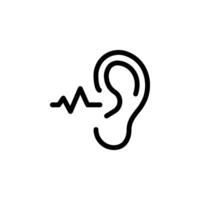 Ear with sound waves, representing hearing, listening, or hearing impairment. Ideal for medical, health, and accessibility vector