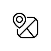 simple map with location pin icon. Represents navigation, travel, and geographic location. Ideal for app design, web design. vector