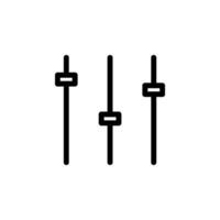 Equalizer settings or volume control sliders icon. Perfect for music, audio, technology, and design projects. vector