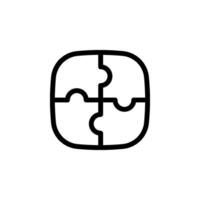 Square puzzle icon. Perfect for representing teamwork, problem solving, strategy, and integration concepts vector