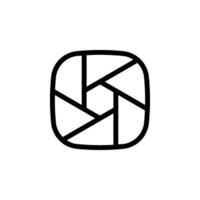 camera aperture icon. simple geometric design is perfect for representing photography, lens symbol vector