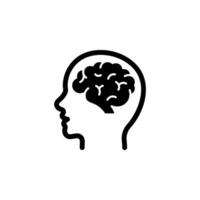 Human brain icon. color editable vector