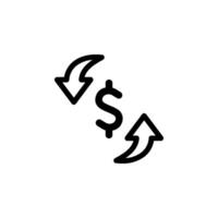 currency exchange icon. Dollar with arrows indicating conversion. Ideal for finance, business, and economic concepts. vector