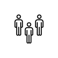 Group of people icon. Suitable for representing teams, communities, gatherings, and social interactions. vector