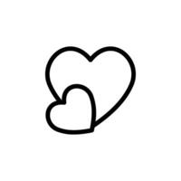 two hearts icon. Symbolizing love, affection, connection, and relationships. Ideal for Valentines Day, wedding invitations vector