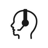 Person wearing a headset. Represents customer support, call center, help desk, and online assistance. Ideal for websites, apps vector