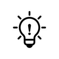Light bulb with exclamation mark icon. symbolizing an idea alert, warning, or urgent message. ideal for website icons, app graphics, and business presentations vector