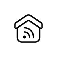Smart Home Icon. Wi-Fi Connected House, Symbolizes internet connection, home automation, technology, and modern living. for websites, and apps vector