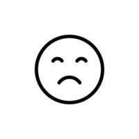 Sad face emoji icon. Perfect for expressing sadness, disappointment, or negative in digital communications and designs vector