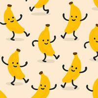 Dancing banana pattern fun and playful design seamless repetition whimsical environment colorful viewpoint creative concept vector