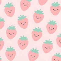 Seamless strawberry pattern design creative background fun aesthetic playful environment whimsical viewpoint vector