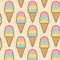 Delightful ice cream rainbow pattern seamless design food cheerful environment bird's eye view fun concept vector