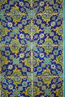 Colorful mosaic tile pattern in a traditional architecture setting photo