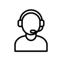 Customer SupportMinimal Line Art Operator with Headset llustration vector