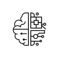 AI Brain Illustration Artificial Intelligence and Technology Symbol for Neural Network, Machine Learning, or Tech Apps vector