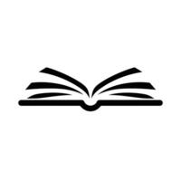 Open Book Minimalist Black and White Line Art Illustration for Education and Reading, Open Book Icon Illustration - Black and White Simple Design Open Book Icon Illustration - Black and White Design vector