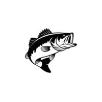 A fish logo with a black and white image vector