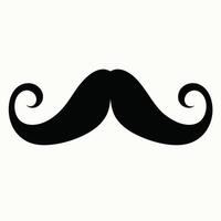 Black mustache icon featuring modern symmetrical shape. vector