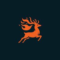a deer with a long tail running on a dark background vector