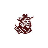 a logo for a university with a cat in a hat vector