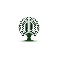 a tree logo with a green background vector