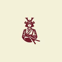 a logo for a japanese samurai vector