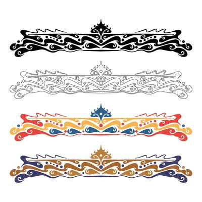 Sets of Colorful Ornamental Border Design